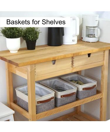 HNZIGE Small Storage Baskets (6 Pack) - White & Gray Fabric Baskets for Shelves, Closets, Laundry & Nursery - Decorative Gift Baskets - 11.8 x 7.8 x 5.1 - Buy Online on GoSupps.com