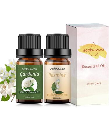 Sedbuwza Gardenia Jasmine Essential Oil Set - 2 x 10ml for Diffuser Aromatherapy Soap & Candle Making - Buy Online on GoSupps.com