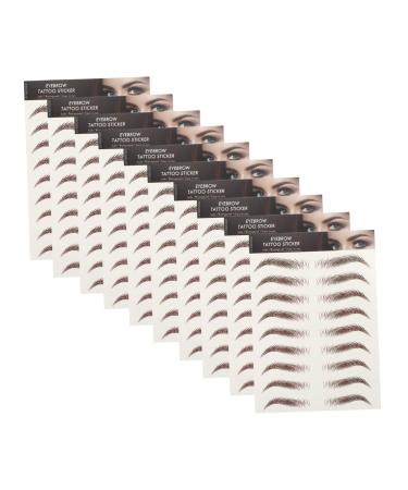 Housoutil 9 sheets Eyebrows Shaping Imitation Waterproof Transfers False Sticker Transfer Lady Eyebrow