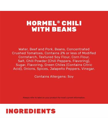 Hormel Chili With Beans 15 oz (Pack of 8) - Delicious and Convenient Chili Option - Buy Online on GoSupps.com