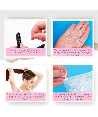 Marcoido Clear Elastic Hair Bands 1000pcs - Medium Clear Hair Rubber Bands for Girls and Women - Ponytail Holders with Zipper Bag - Buy Online on GoSupps.com