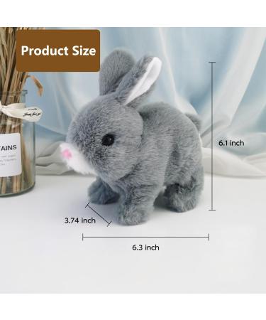 Woeau Rabbit Toy for Kids - Grey Plush Stuffed Bunny with Carrot, Sounds & Movements - Electronic Walking and Talking Pet - Buy Online on GoSupps.com