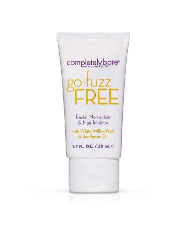Completely Bare Go Fuzz Free Facial Moisturizer - Anti-Aging Hair Inhibitor with Vitamin E & Willow Bark | Vegan, Cruelty-Free, 1.7 oz - Buy Online on GoSupps.com