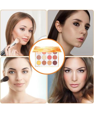 Matte Eyeshadow Palette Yellow Makeup Palette with 12 Colors Multifunctional Waterproof High Brightness Cosmetics Eyeshadow Supplies for Eye Makeup Long Lasting for Boys Teens Kagrote - Buy Online on GoSupps.com