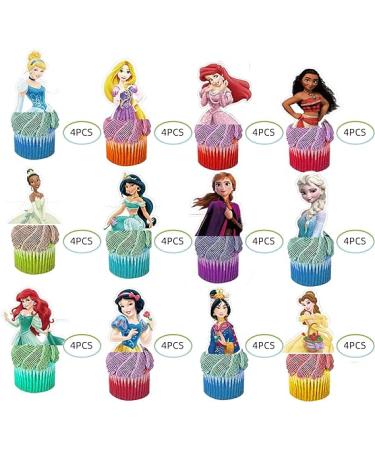 48Pcs Princesses Cupcake Toppers - Birthday Party Supplies & Cake Decorations - Buy Online on GoSupps.com