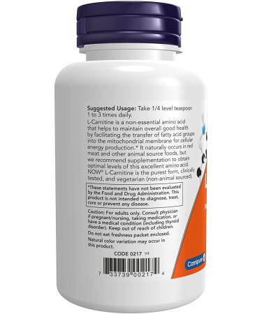 Now Foods L-Carnitine Pure Powder 3 oz | Boost Energy & Metabolism - Buy Online on GoSupps.com