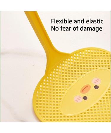 BAMFY 4 Pcs Fly Swatters Durable and Thickened Plastic Manual Fly Killer Heavy Duty with Long Handle Fly Swatters for Indoor Outdoor Mosquitoes Bees Flies Yellow - Buy Online on GoSupps.com