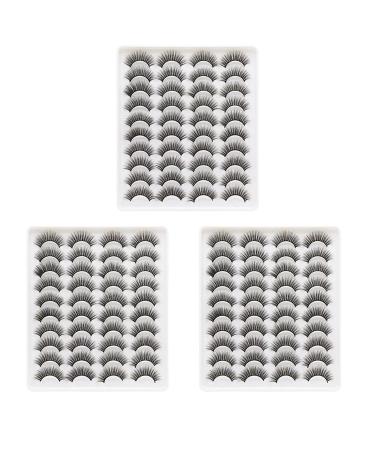 Balawin 60 Pairs 3D Chemical Fiber Lashes Natural False Eyelashes Dramatic Volume Lashes Makeup Extension Eyelashes