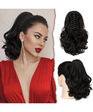 Ponytail Extensions Ponytail Hair Extensions Long Curly Wavy 12" Claw Clip Ponytail Fluffy Clip on Pony Tails Synthetic Hairpiece for Women for Women(G188-2) - Buy Online on GoSupps.com