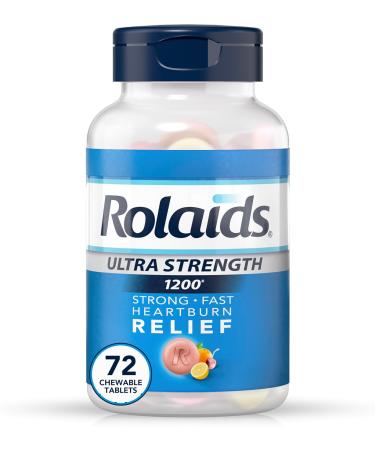 Rolaids Ultra Strength Antacid Fruit Flavoured 72ct Fast Heartburn Relief