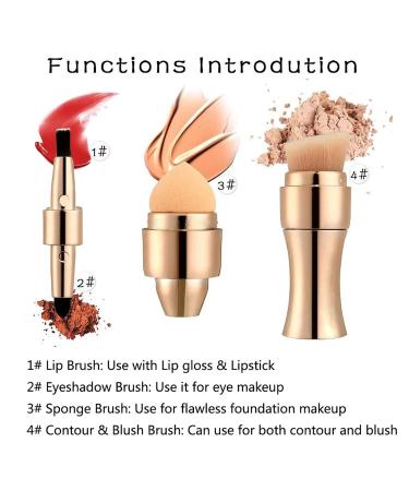 Buy Brush Concealer Applicator Brushes - Mini Makeup Eyebrow Eyeshadow Sponges & Eyeliner Kit | Travel-Friendly Gold Foundation Brushes - Buy Online on GoSupps.com