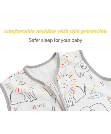 Chilsuessy Summer Baby Sleeping Bag - 100% Cotton Sleeveless Pajamas for Kids 110-125cm | Cute Animal Prints - Buy Online on GoSupps.com