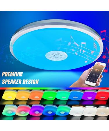 Chedux 48W Dimmable LED Ceiling Lamp with Bluetooth Speaker & App Control - RGB Color Changing Light for Bedroom & Living Room - Buy Online on GoSupps.com