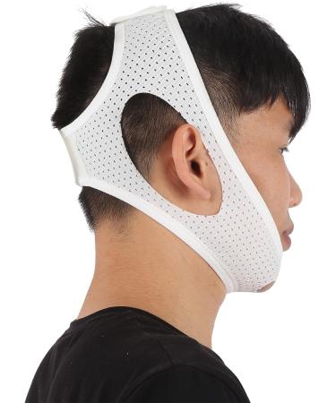 VGEBY Anti Snoring Mesh Chin Strap | Breathable Jaw Support Belt for Men & Women - Unisex Snore Solution (White - Buy Online on GoSupps.com