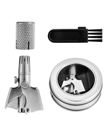 Manual Ear and Nose Hair Trimmer for Men Women Capping Upgrade Battery-Free Waterproof with Brush