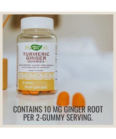 Nature's Way Turmeric Ginger Gummies - 130mg Mango Flavor | 60 Count - Buy Online on GoSupps.com