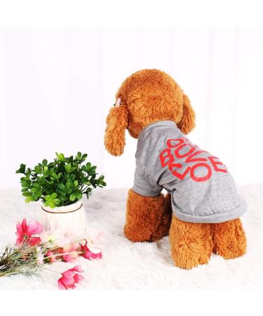 sourcing map Dog T Shirt Printed Dog Christmas Shirt Puppy Clothes Sweatshirt Soft Cotton Short Sleeve Dog Shirt Pet Clothing Apparel Gray Red M M Gray Red - Buy Online on GoSupps.com