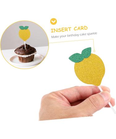 Artibetter 24pcs lemon cake decorations ingredients cake lemon baby shower decorations birthday cupcake topper cocktail plug in 12 piece set lemon Insert card muffin birthday cake topper - Buy Online on GoSupps.com
