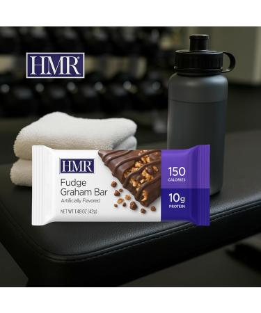 HMR Fudge Graham Protein Bar | Nutritious Snack to Support Weight Maintenance | Low Calorie Dessert | 10g of Protein | 24 Count - Buy Online on GoSupps.com