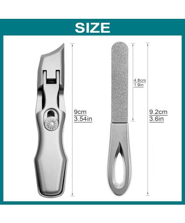 VOGARB Extra Wide Jaw Nail Clippers for Thick Nails - Bevel Blades, Long Handle & No Splash Design - Ideal for Men, Women, Seniors - Metallic Finish - Buy Online on GoSupps.com