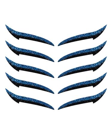 Autocollants Eyeliner Cils Patch Maquillage Fard Paupi res - Disque Maquillage Portable pour Voyage Spectacle Danse 10 Pi ces R sistant l'Eau Bleu