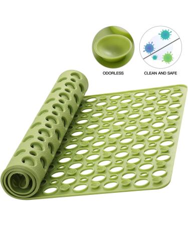 YINENN Non Slip Bath Shower Mat | TPE Safety Mat, Machine Washable, Soft Bathroom Mats | 30x17 Inch, Peak Green - Buy Online on GoSupps.com
