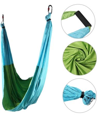 Cocoarm Anti-Heavy Aerial Yoga Hammock Fitness Swing with Straps Handles & Instructions | Sky Blue & Fruit Green - Buy Online on GoSupps.com