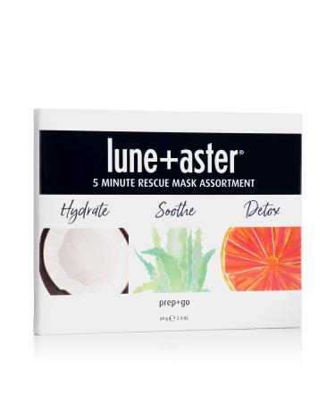 Lune+Aster 5 Minute Rescue Mask Assortment Trio (Hydrate Soothe and Detox)