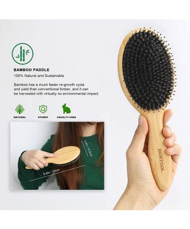 BESTOOL Boar Bristle Hair Brush for Women Men Kids - Wet/Dry Hair Smoothing, Massaging, Detangling - Enhance Shine & Health - Buy Online on GoSupps.com