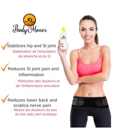 BodyMoves Sacroiliac SI Joint Hip Belt - Pain Relief & Support for Men & Women | Stabilizing Sciatica Brace with Anti-Slip Design - Buy Online on GoSupps.com