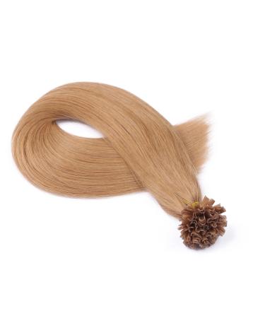 Keratin Bonding Hair Extensions - #19 Mittelgoldblond 60cm - 25 Strands - 100% Remy Real Hair - U-Tip by Novon Hair Extensions - Buy Online on GoSupps.com