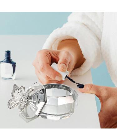 TOVINANNA Glass Nail Dappen Cup with Butterfly Lid Glass Nail Cup Nail Art Glass Dappen Dish Liquid Powder Crystal Cup for Mixing Liquid Powder Nail Art Manicure Tools - Buy Online on GoSupps.com