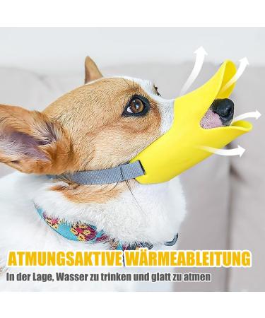 Buy Cute Duck-Shaped Dog Muzzle | Soft Adjustable Silicone Anti-Bite & Anti-Eating for Small & Medium Dogs - Buy Online on GoSupps.com