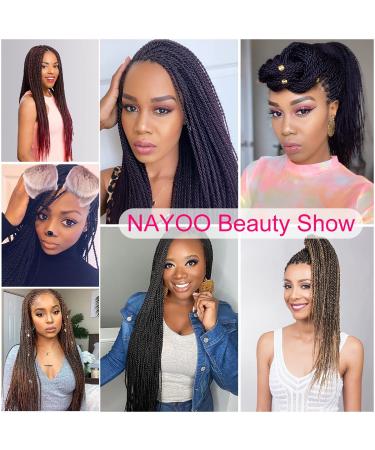 Senegalese Twist Crochet Hair - 8 Packs 18 Inch | Small Twist Braids for Black Women | Hot Water Setting, Natural Ends (1B) - Buy Online on GoSupps.com
