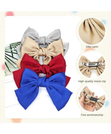 Cinaci 15 Pieces 18cm/7" Big Oversized Silky Satin Hair Bows for Women Large Bow Automatic Spring Hair Clips French Barrettes Accessories for Women Girls Teens Kids - Buy Online on GoSupps.com