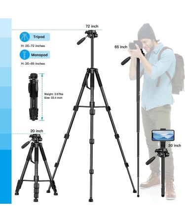 5 in 1 Aluminum Camera Tripod & Monopod for DSLR, iPhone & Camcorder - Black - Buy Online on GoSupps.com