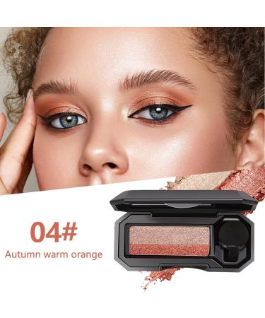 Dual Color Eyeshadow | Waterproof Glitter Shimmer | Long Lasting Highly Pigmented Eye Makeup (04# Autumn Warm Orange - Buy Online on GoSupps.com