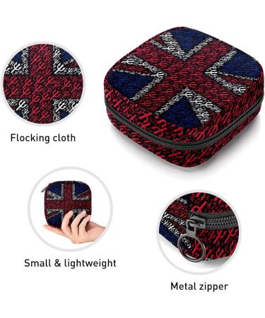 Buy Women's UK Flag Anchor Pattern Storage Pockets Stillpad Holder - Portable Period Kit Bag for Women & Girls - Buy Online on GoSupps.com
