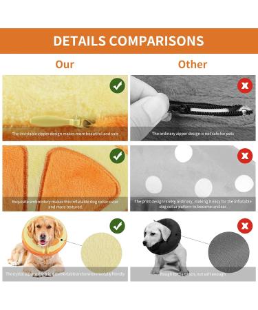 Ieuumler Inflatable Hinge Dog Collar - Adjustable Leak Protection for Post-Op Dogs & Cats - EU004 Orange - Buy Online on GoSupps.com