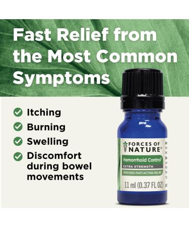Forces of Nature Organic Hemorrhoid Relief | Extra Strength, Non GMO, Chemical-Free | Shrink Veins, Ease Pain & Itching | 0.37 Fl Oz - Buy Online on GoSupps.com