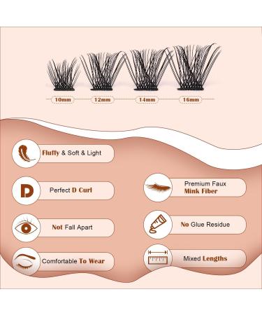 Individual Lash Extension Kit 100pcs 10-16mm 0.07 D-MIX Curl False Eyelash Clusters Women Lash Bond and Seal Glue Curved Tweezer for Lash Application Removal Beginner Practice Lash DIY Tool Set - Buy Online on GoSupps.com