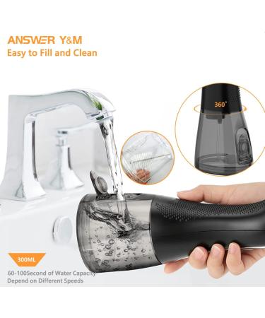 Oral Irrigator Test Winner 2024 | Cordless 300ML IPX7 Water Flosser for Home & Travel | Best for Braces & Bridges - New Black - Buy Online on GoSupps.com
