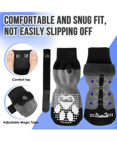 Eyein Anti-Slip Dog Socks Paws Stop Licking - 3 Pairs Thick Dog Socks with Grips & Adjustable Strap for Hardwood Floor Indoor Walking Dog Socks Injured Paw Protector for Puppy Small Medium Large Dogs M Black(pack of 6) - Buy Online on GoSupps.com