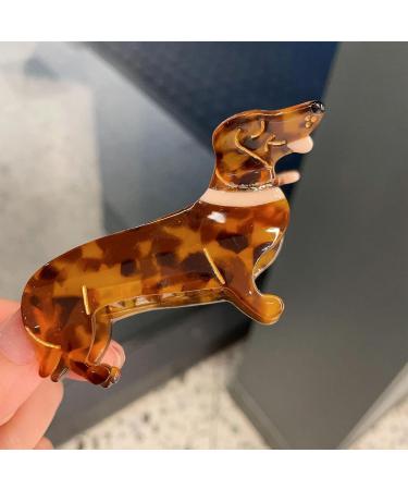 Dog Shaped Hair Clip - Small Dog Claw Clips - Charming Dachshund Hair Claw | Dog Shaped Hair Clip | Small Claw Clips | Cute Dog Fashion Jaw Small Claw Clips Acetate Puppy Hair Accessories - Buy Online on GoSupps.com