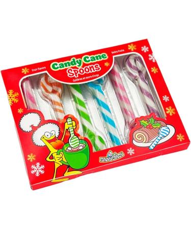Candy Cane Spoons Small Candy Cane Spoons - 6 Flavors - Strawberry Tutti Frutti Blueberry Apple Cherry & Orange - Buy Online on GoSupps.com