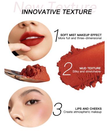 INTO YOU Matte Lipstick Lip Mud | Waterproof Long Lasting Velvet Lip Stains | Multi-Purpose for Lip & Cheek | Non-Stick Cup | Smudge Proof | Makeup Cosmetics - Buy Online on GoSupps.com