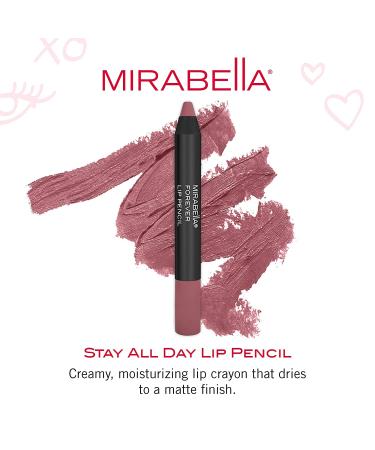 Mirabella Velvet Lip Pencil Forever - Long-Lasting Matte Lip Liner & Jumbo Crayon Stick - Smudge Proof, Paraben-Free - Buy Online on GoSupps.com