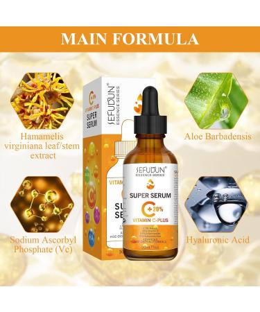 Vitamin C Face Serum 20% Vitamin C Serum with Hyaluronic Acid for Face and Cleavage Serum Face Vitamin C Serum High Dose Vitamin C Face Anti-Ageing Against Dark Spots (30 ml) - Buy Online on GoSupps.com