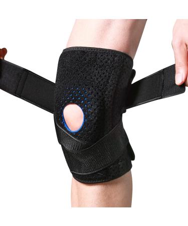 KEPHTELAN Knee Braces for Knee Pain for Women Men  Knee Brace with Side Stabilizers for Meniscus Tear  Adjustable Compression Knee Brace Support for ACL  MCL  Arthritis  Joint Pain Relief (Small  Black) Small Black