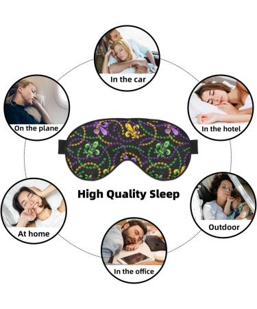 Mardi Gras Printable Sleep Eye Mask - Soft Blindfold with Elastic Strap for Travel & Night Sleeping - Buy Online on GoSupps.com